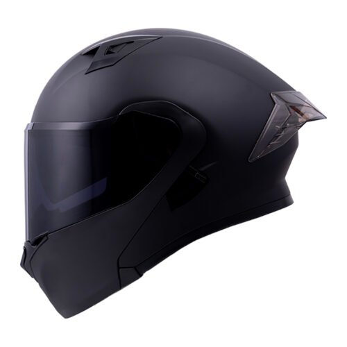 CASCO RODA RUSH NEGRO MATE LOGO ROJO MICA HUMO ABATIBLE SVS