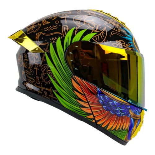 CASCO RODA PILOT NEGRO GREEN NILE MICA ORO ABATIBLE SVS