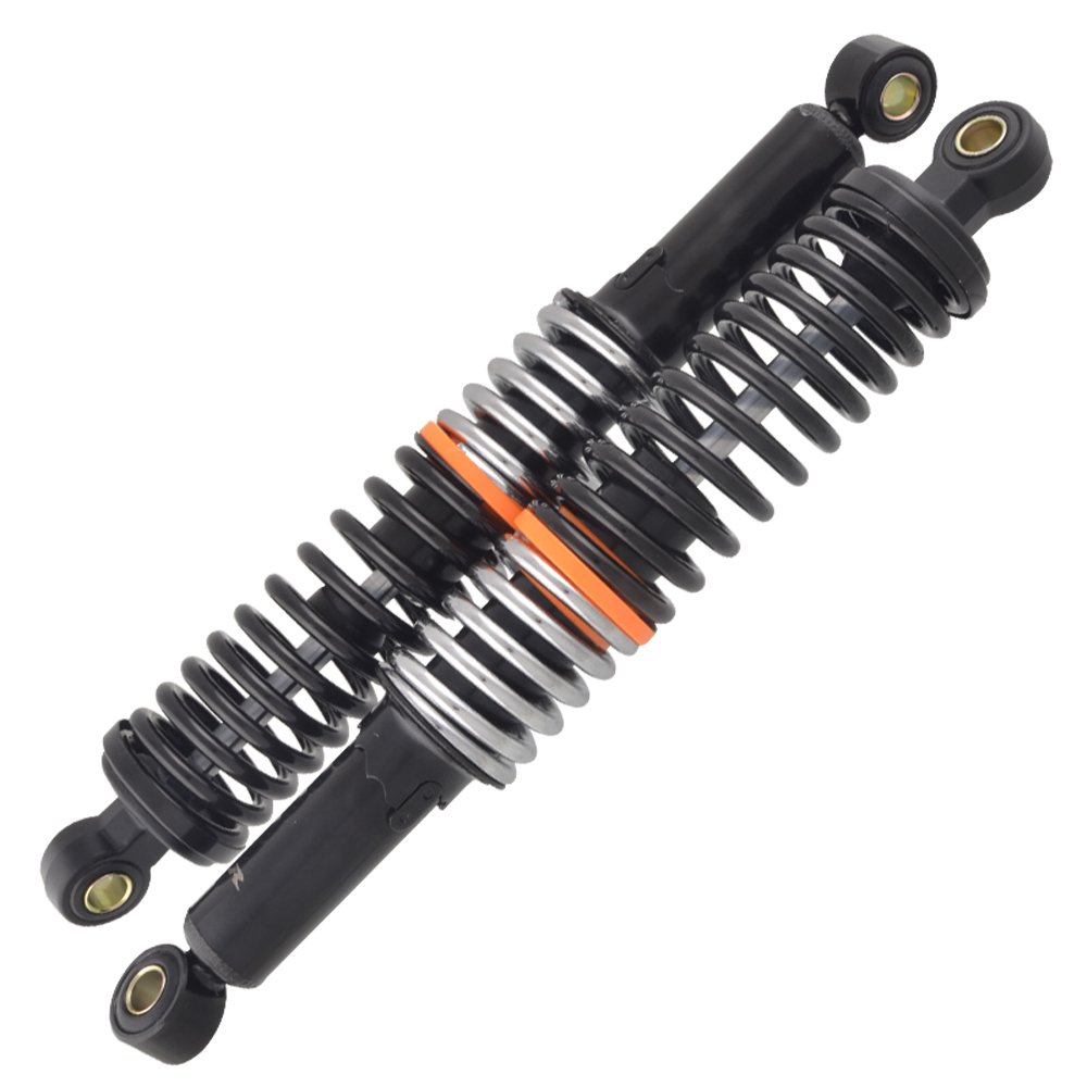 AMORTIGUADOR TRASERO "RIDE" P/HONDA CARGO 125 DOBLE RESORTE REFORZADO NEGRO/PLATA