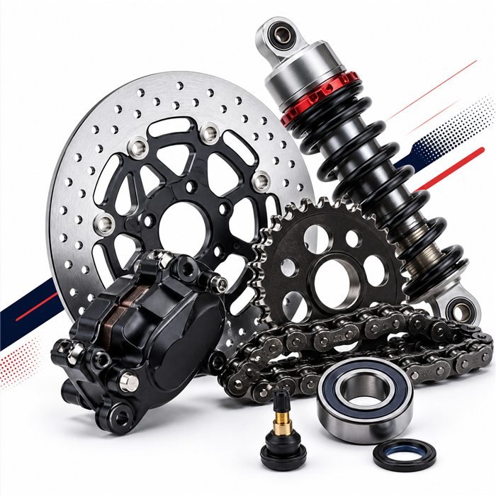 Refacciones de freno y arrastre para motocicleta